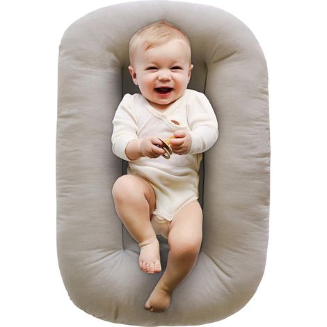 Basetbl – Transat bébé en coton biologique – Rembourrage hypoallergénique – Sécurisé pour nouveau-né – Lavable en machine et multifonctionnel (1/4)