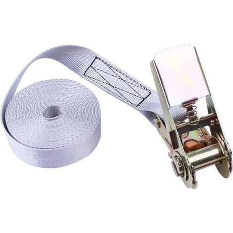 Spanngurt mit Ratsche 800kg Zurrkapazität 25mm x 7m Grau