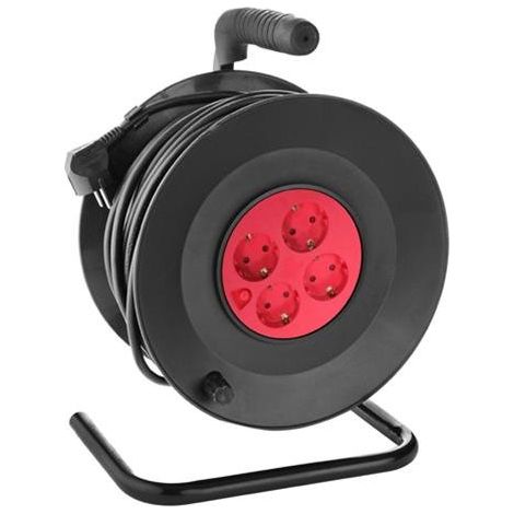 Enrouleur électrique 4 prises 16A 15 mètres – Protection anti-surcharge – Câble H05 VVF 3G1.5 – Puissance 3500W – Horoz Electric (1/2)