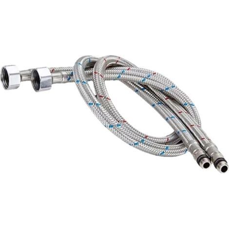 2 Pièces Tuyaux de Raccordement Flexibles Robinets g3/8 -60cm, Rallonge de Tuyau 12/17 (3/8'), Rallonge Lavabo Tubes Tressé Acier Inoxydable (1/5)