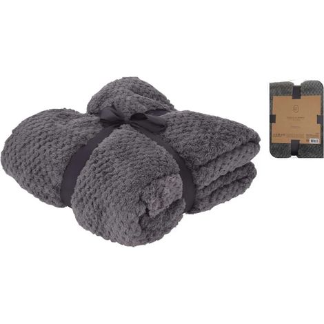 Plaid polaire gris 130x170 cm  Doux, chaud et confortable