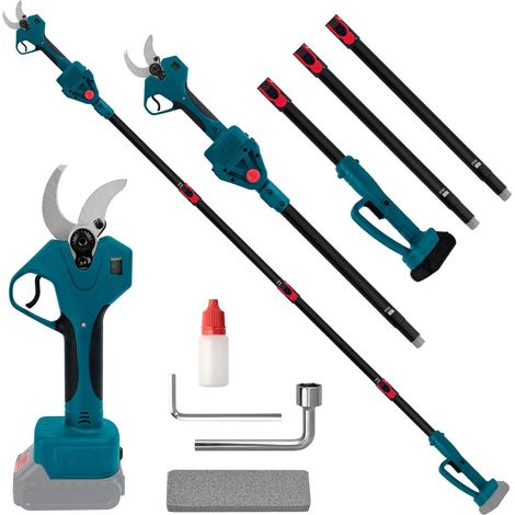 Sécateur télescopique 2 en 1 18 V ouverture maximale 65 mm, diamètre de coupe 40 mm, tige d'extension 2,2 m (1/5)