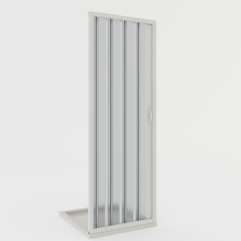 Porta doccia nicchia a soffietto in pvc H 185 con apertura laterale mod. Giglio 140 cm