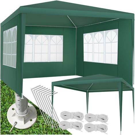 Pavillon imperméable 3x3m avec 3 parois latérales amovibles vert