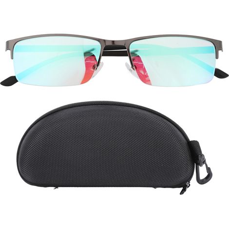 Korrekturbrille für Farbenblinde, schwarzer Halbrandrahmen – verbessert das Rot- und Grünsehen, für den Innen- und Außenbereich geeignet (1/5)