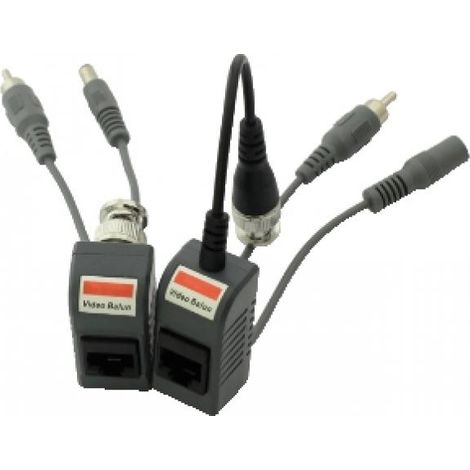 Coppia balun per trasmissione audio + video + alimentazione su cavo ethernet