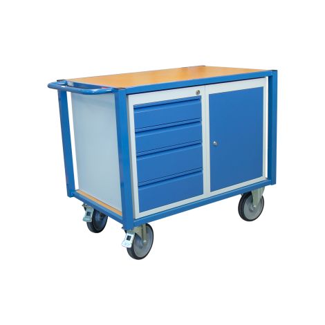 Werkstattwagen mit 1 Türblock und 1 Schubladenblock 500 kg - FIMM - 880002991 (1/3)