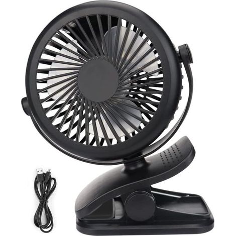 Mini-USB-Ventilator, leiser tragbarer Ventilator mit Akku, 3 Geschwindigkeitsstufen, 360°-Drehung für das Schlafzimmer (1/4)