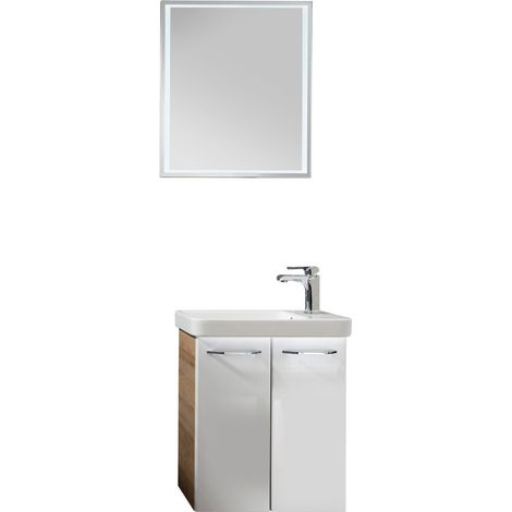 Fackelmann MILANO Gäste-WC Set 55 cm, Braun hell/Weiß, 5-teilig-'06208' (1/5)