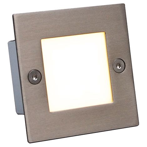 Qazqa – Spot encastrable LED 7 cm – Acier – IP44 pour extérieur – 60 lumens – 3000K – Éclairage salle de bains et jardin