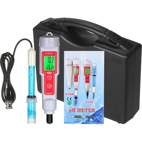 Testeur pH stylo étanche précis rétroéclairage vert avec sonde pour aquaculture étang poisson aquarium