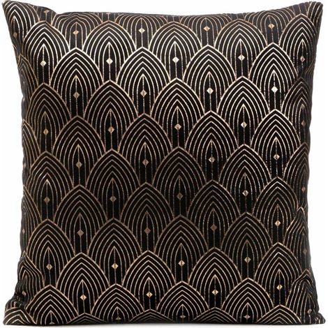 Funda de almohada Agnes 40x40 negra art déco (1/3)