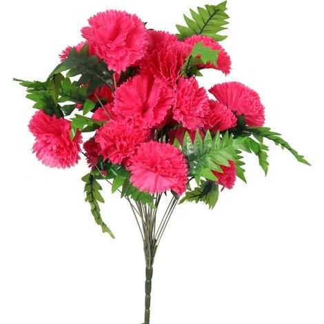 Bouquet di 24 garofani rosa con felci (1/4)