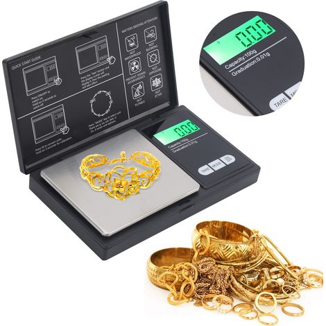 Tragbare elektronische Waage für Gold, Schmuck und Heilkräuter, 1 kg/0,1 g. (1/5)
