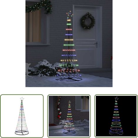 Weihnachtsbaum mit LED -  LED-Weihnachtsbaum mit 230 LEDs Mehrfarbig 184,5 cm Metall (1/5)