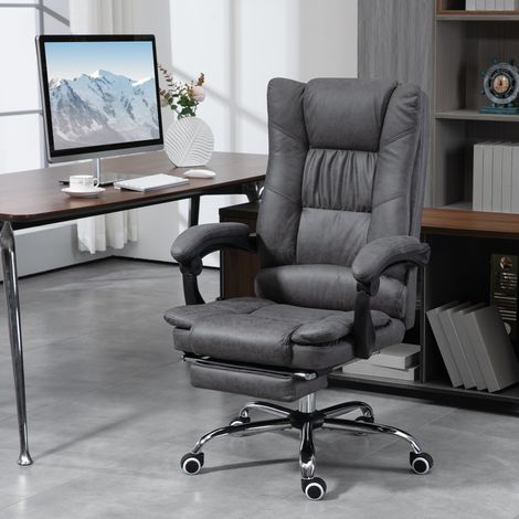Poltrona massaggiante/sedia da ufficio con funzione massaggio, poggiapiedi incluso, altezza regolabile, 64 cm x 70 cm x 118 cm, nera