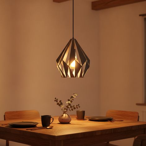 Lampe suspendue grise Carlton 1 Ø 31cm - 33092 (1/3)