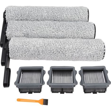 – Kit de pièces de rechange pour aspirateur Tineco S5 – 3 brosses à rouleau souples – 3 filtres à air haute efficacité – 1 brosse de nettoyage (1/5)