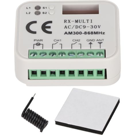 Interrupteur sans fil universel 2 voies, module télécommonde 300-868MHz, alimentation 9-30V, pour automatisation (1/5)