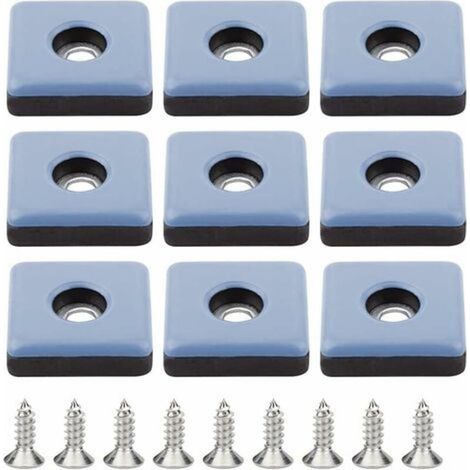 24 Pieces Teflon Furniture Glides 25MM Chair Leg with Screws Teflon PTFE Pads Chair Pads Screw-on Chair Feet Squares for Office Chairs Wooden Floor Tiles (1/5)