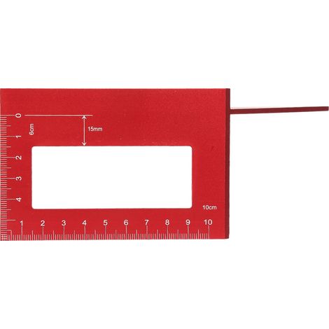 Équerre de menuiserie en alliage d'aluminium multifonction 45°/90° pour mesures précises (Rouge) (1/5)