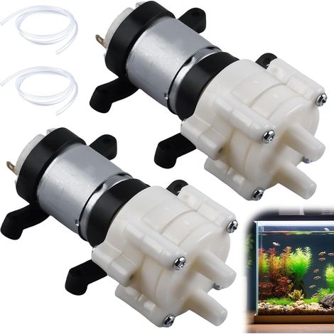Lot de 2 pompes à membrane 12 V : pompe à membrane à pression d'eau 385 CC 1 à 2 l/min, mini pompe d'aspiration d'eau, auto-amorçante, mini pompe d'aspiration d'eau électrique 12 V pour thé, (1/5)