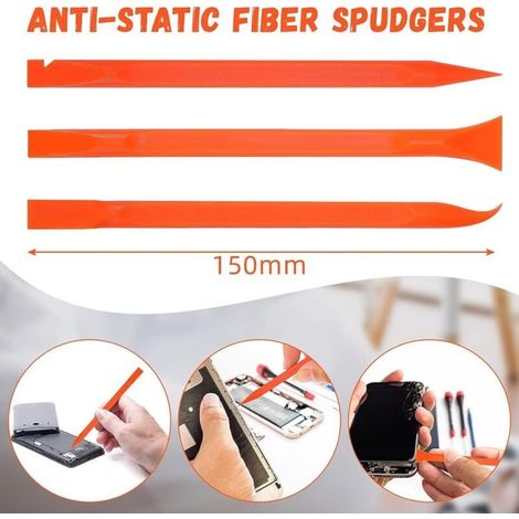 Grattoir Anti-Rayures 18 Pièces en Fibre de Carbone Outil de Nettoyage Polyvalent Forme Stylo Orange (1/4)