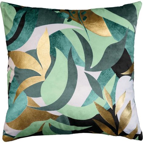 Housse de Coussin Imprimée "Boréale" 40x40cm Vert