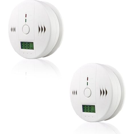 Jiubiaz Feuermelder CO Melder weiß für Kohlenmonoxid mit 86 dB Alarm und LED Warnlicht Einfache Montage 2pcs (1/5)