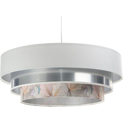 Suspension triniti - Blanc intérieur argenté et décoration