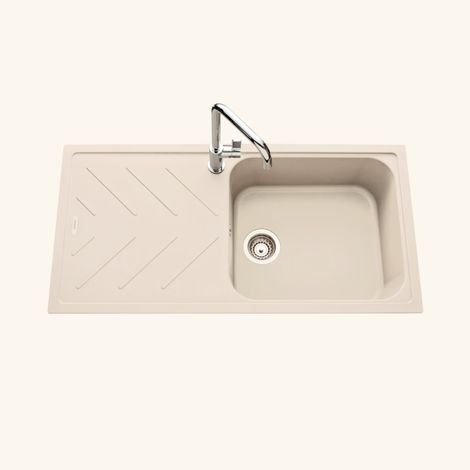 Évier granit beige Luisina ARPEGE 1 grand bac 1 égouttoir