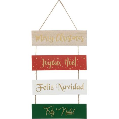 Paris Prix - Pancarte De Noël joyeux Noël 40cm Multicolore