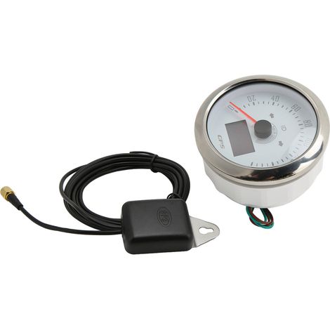 Compteur de vitesse GPS 0-160 MPH, écran LCD étanche IP67, rétroéclairage couleur, conception universelle adaptée aux voitures, bateaux, camping-cars et yachts (blanc). (1/5)