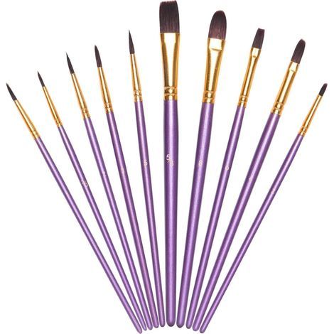 Pinceau de Peinture à l'huile,10Pcs Pinceaux de Peinture Peinture Acrylique,Brosse de Peinture,Cadeaux Anniversaire pour Débutant Artiste Enfant (1/5)