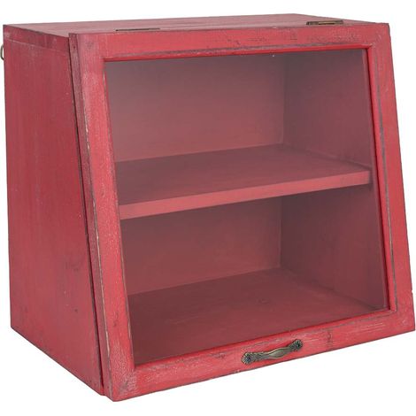 Vitrina de madera roja 40x25x35h cm (1/5)