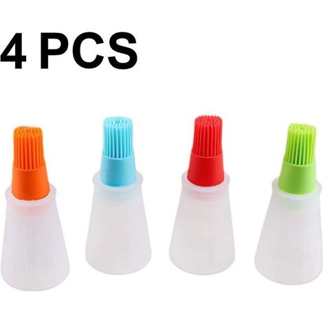 4 Pcs Silicone Huile Bouteille Brosse Bbq / pâtisserie Basting Brushes, silicone Cooking Grill Barbecue Cuisson Pâtisserie Huile / mie (1/5)