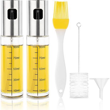 Vaporisateur d'huile en acier inoxydable, vaporisateur d'huile d'olive multifonctionnel, vaporisateur de vinaigre, flacon pulvérisateur de 180 ml pour la cuisson, les grillades, les pâtes et les salad (1/5)