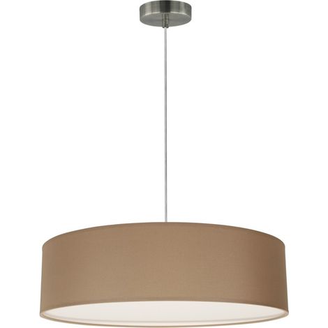 Suspension Cylindre en Tissus Marron Abat jours diam 50 cm JOSEFINA (1/2)