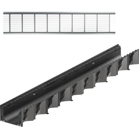 ACO Self ® Entwässerung Baukasten Rinnenelement Hexaline mit Maschenrost Stahl vz. 1 m