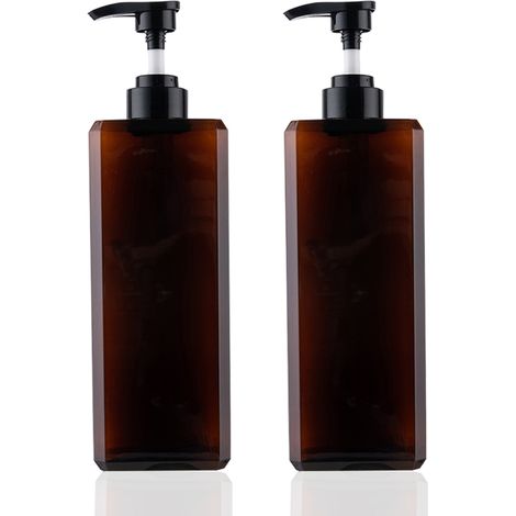 Distributeur De Lotion - 1000 ml - Forme Carrée - Pompe Rotative Étanche - Pour Savon Liquide Shampooing Lotion Corps - Lot De 2 (1/5)