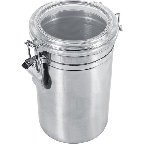 Boîte De Rangement Alimentaire - Acier Inoxydable - Transparent - Fermeture À Fermoir - Pour Cuisine - Lot De 1 (1/5)