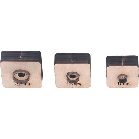 3PCS Emporte-Pièces Ronds en Acier avec Support Bois pour Travail du Cuir et Tissu - Diamètre 10, 15, 20 mm (1/5)