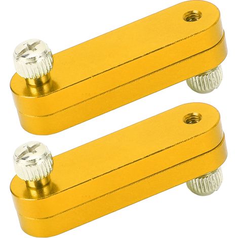 Lot de 2 blocs de positionnement pour règle, en alliage d'aluminium, réglables, avec butée de positionnement, couleur or. (1/5)