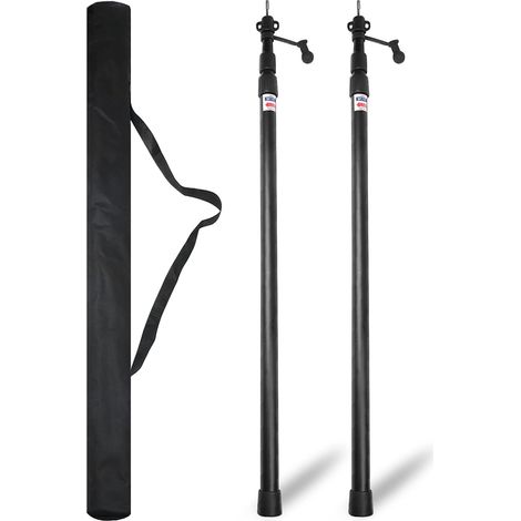2PCS Mât de Tente Télescopique Support de Bâche en Aluminium 2,3M Poteaux de Bâche Réglable Poteau pour Voile Ombrage Camping Vacances Accessoires pour Auvent Toile Jardin (1/5)