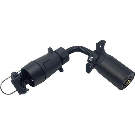 Adapter von 7-poliger Rundbuchse auf 7-poligen Flachstecker für Anhänger – Ersatzteile für Wohnmobile und Wohnwagen (1/5)