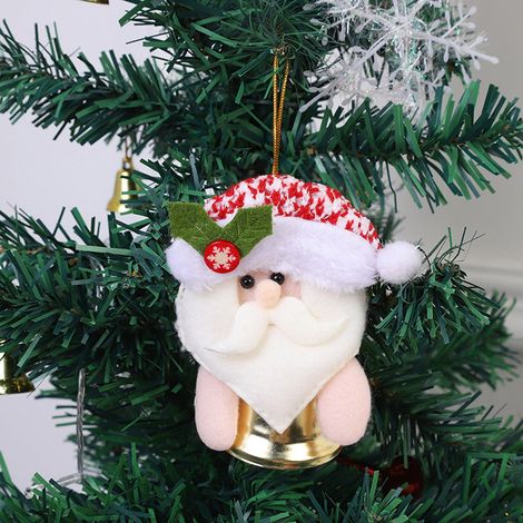 Clochette De Noël - Décoration Pendante Pour Arbre De Noël Porte Maison Fête - 3 Modèles Santa Bonhomme De Neige Renne - 10 cm x 8 cm - Lot De 3 (1/3)