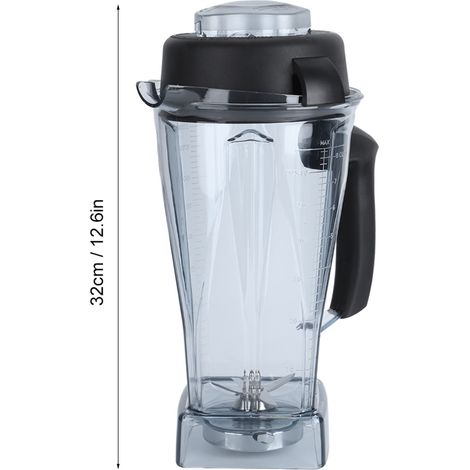 Ortviai Récipient mixeur transparent 64 oz (2 L) pour blender série C – couvercle étanche + lame en acier inoxydable (1/4)