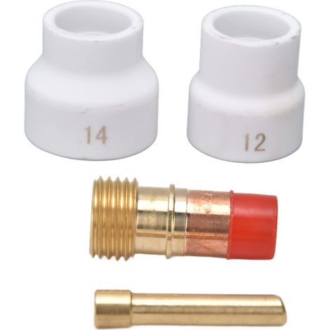Lentille de Gaz Tronquée de Torche de Soudage TIG 4 Pièces, Corps de Pince de Lentille de Gaz Tronquée TIG pour Accessoires de Soudage de Torche TIG WP 17 18 26 (1/5)