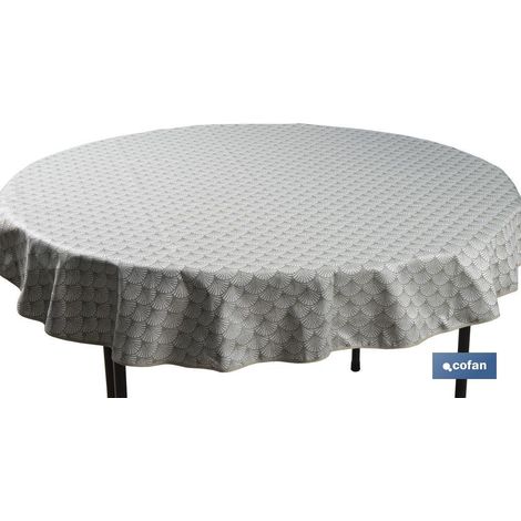 Tovaglia rotonda resinata antimacchia realizzata jacquard Ø180cm 50% cotone 50% poliestere verde (1/4)