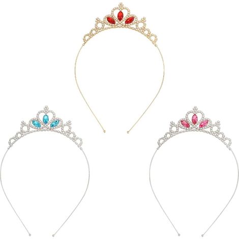 3-Piece Crystal Princess Tiara for Women, Beauty Pageant Crown, Crystal Princess Crown for Women and Girls, Birthday, Wedding, Halloween, Christmas Party (1/5)
